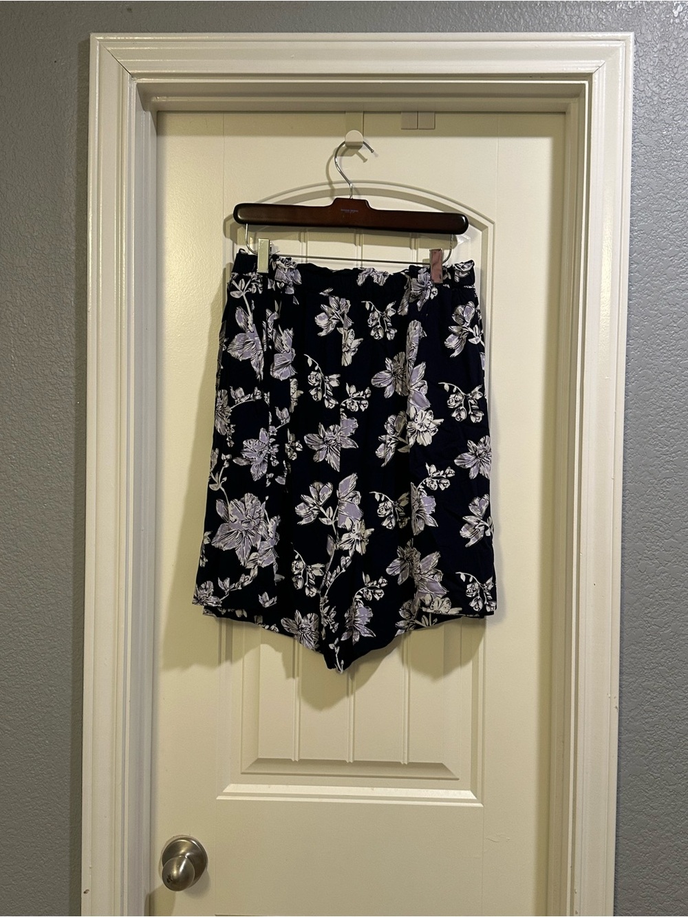 ellos navy blue Floral Skort with White Blooms